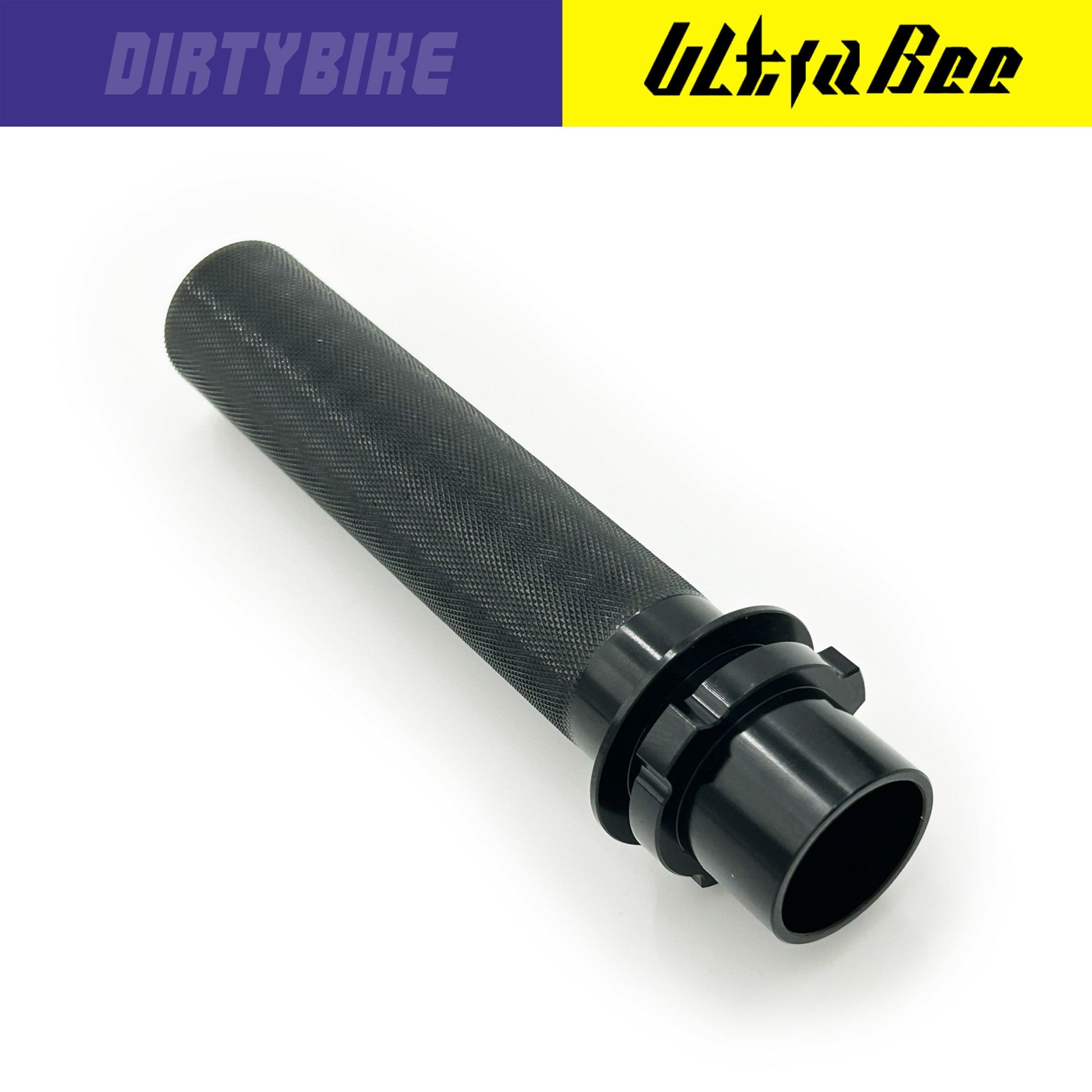 Aluminum throttle tube for Surron Ultra Bee electric bike, designed for smooth throttle control and durability by eDirtyBike.