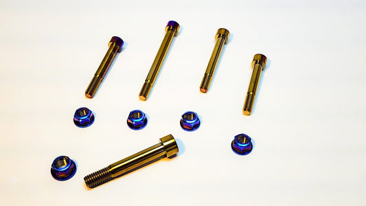 Warp9Racing Talaria Titanium Bolt Linkage Kit with lightweight titanium components for enhanced suspension performance.