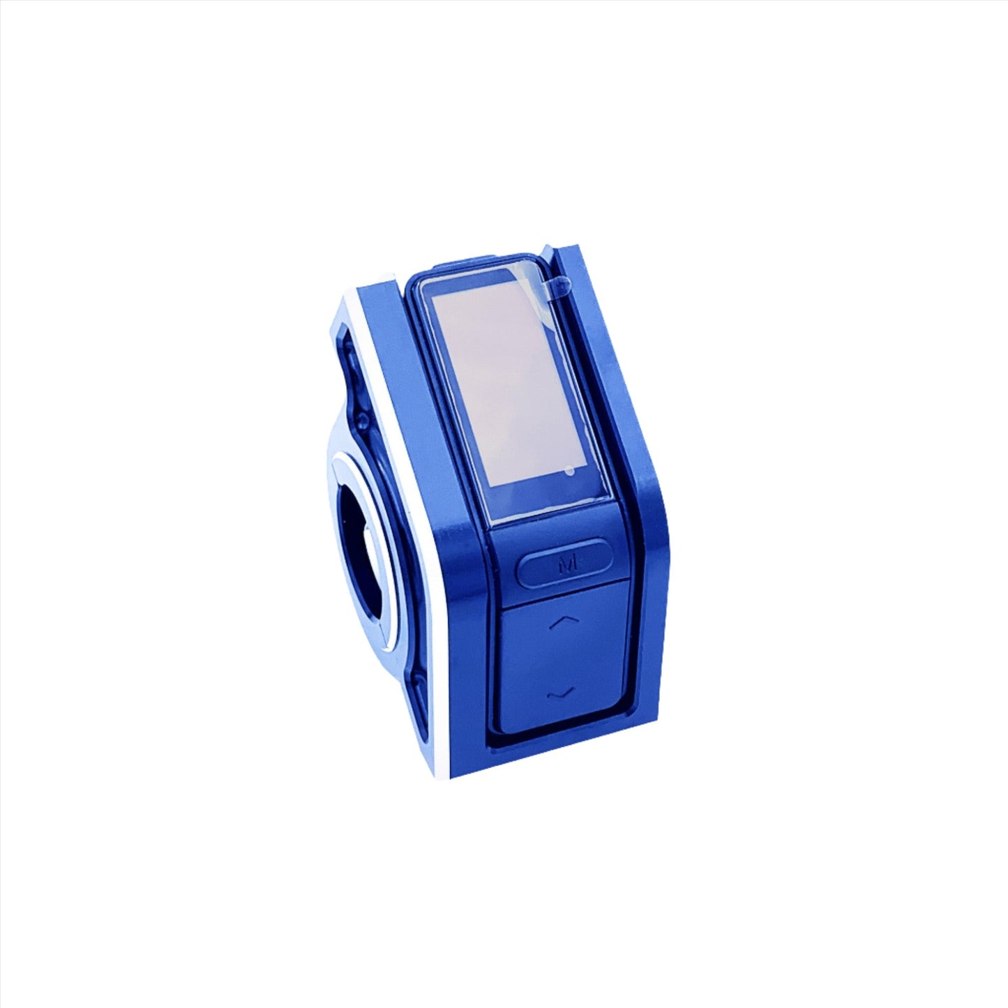 Blue aluminum display protector guard for Talaria MX3/MX4 speedometer, designed by eDirtyBike for durable protection.
