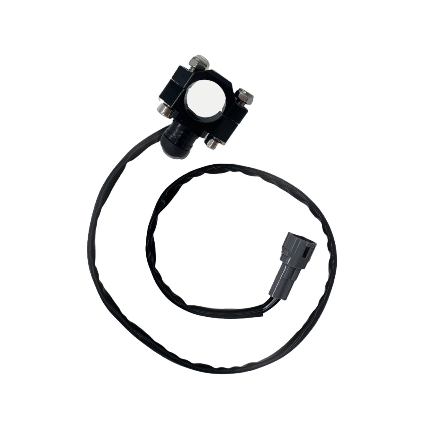 Black aluminum Talaria Sting MX3 start button switch for eDirtyBike, featuring a sleek, durable design with a horn function.