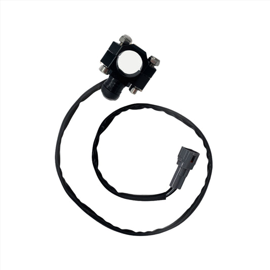 Black aluminum Horn Button switch for Talaria Sting MX3 eDirtyBike e-bike, featuring a sleek round design with textured surface.