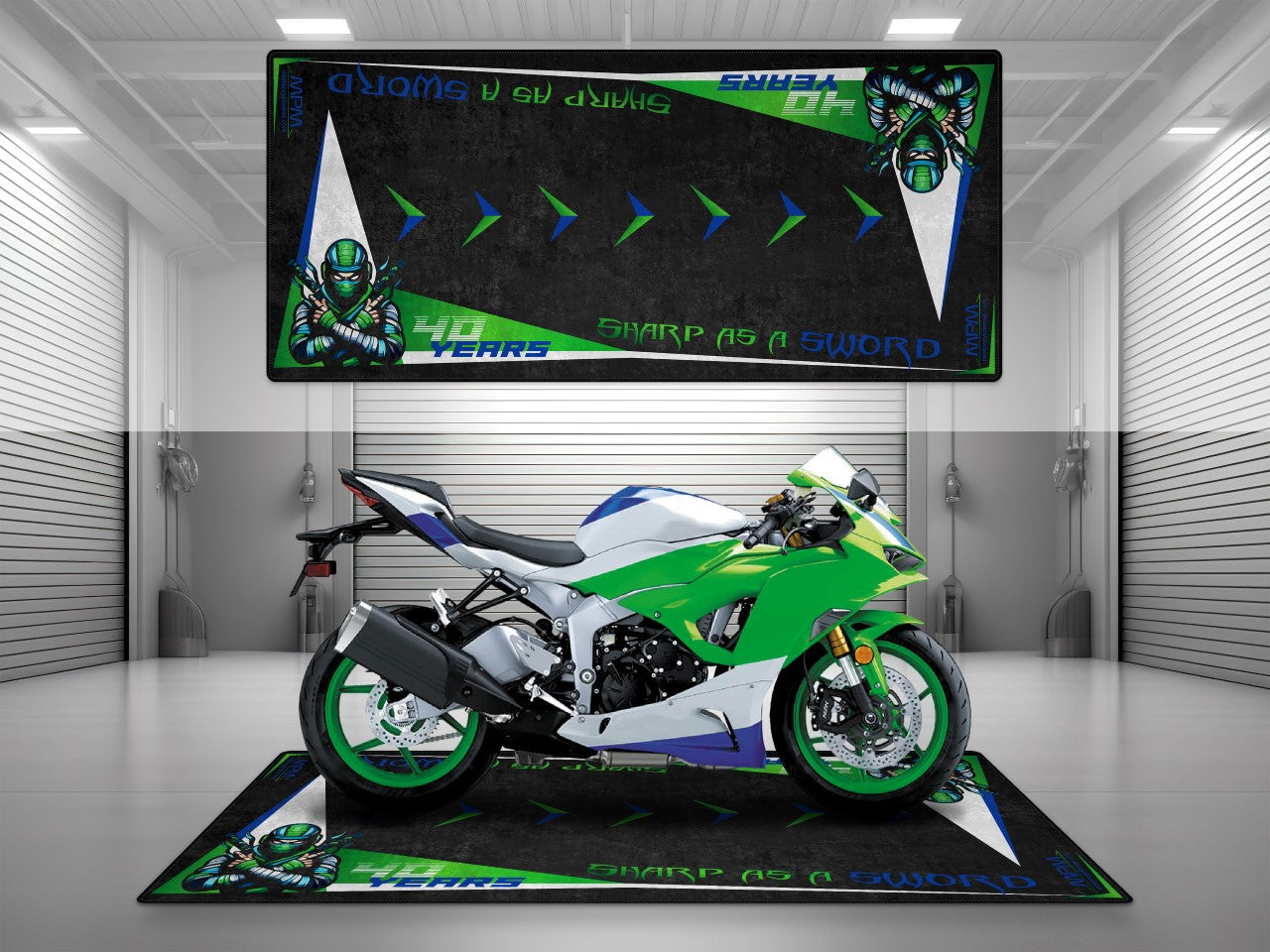 MPM Motorcycle Mat for Kawasaki Ninja - U201 - Howling Moto