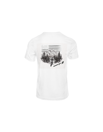 WarpWear Mountain Shirt, stylish outdoor apparel by Warp9Racing, featuring a rugged mountain design on breathable fabric