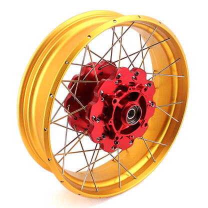 VMX-Racing 21/18 Tubeless Rims Fit Honda Africa Twin CRF1000L 2016-2020 Red Hub & Gold Rim - Howling Moto