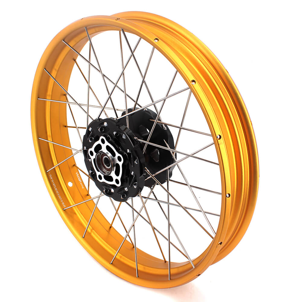 VMX 2.5*19 & 4.25*17 Tubeless Wheels Set Fit For Honda CB500X 2019-2021 Black Hub Gold Rim - Howling Moto