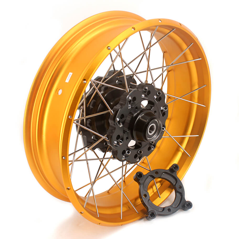 VMX 2.5*19 & 4.25*17 Tubeless Wheels Set Fit For Honda CB500X 2019-2021 Black Hub Gold Rim - Howling Moto