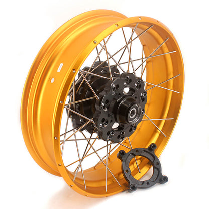 VMX 2.5*19 & 4.25*17 Tubeless Wheels Set Fit For Honda CB500X 2019-2021 Black Hub Gold Rim - Howling Moto