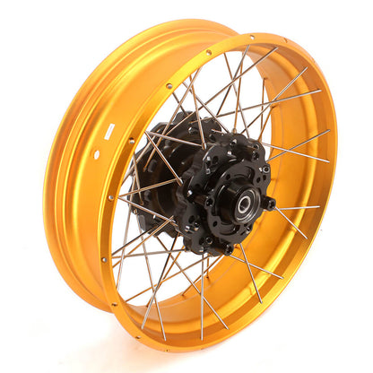 VMX 2.5*19 & 4.25*17 Tubeless Wheels Set Fit For Honda CB500X 2019-2021 Black Hub Gold Rim - Howling Moto