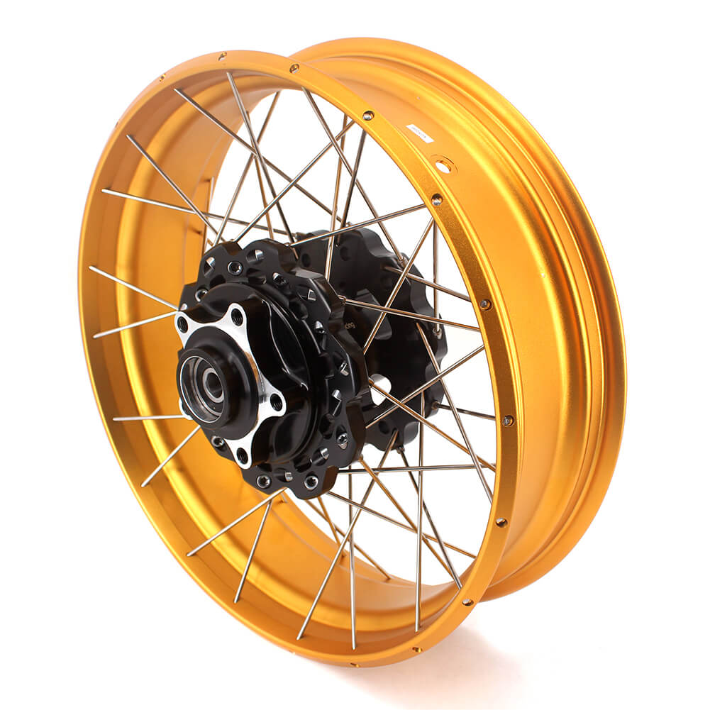 VMX 2.5*19 & 4.25*17 Tubeless Wheels Set Fit For Honda CB500X 2019-2021 Black Hub Gold Rim - Howling Moto