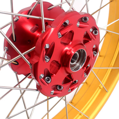 VMX 19 & 17 Tubeless Wheels Gold Rims Fit For Honda CB500X 2019-2021 Red&Gold - Howling Moto