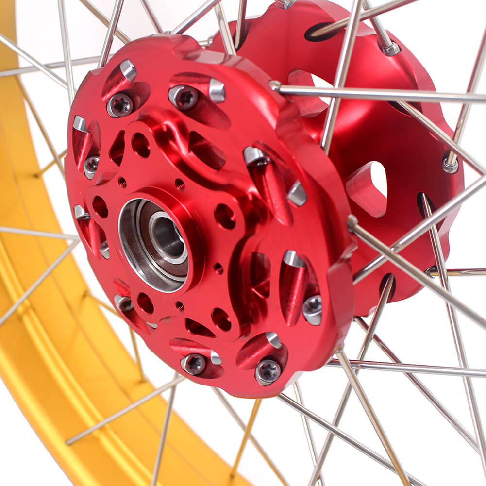VMX 19 & 17 Tubeless Wheels Gold Rims Fit For Honda CB500X 2019-2021 Red&Gold - Howling Moto