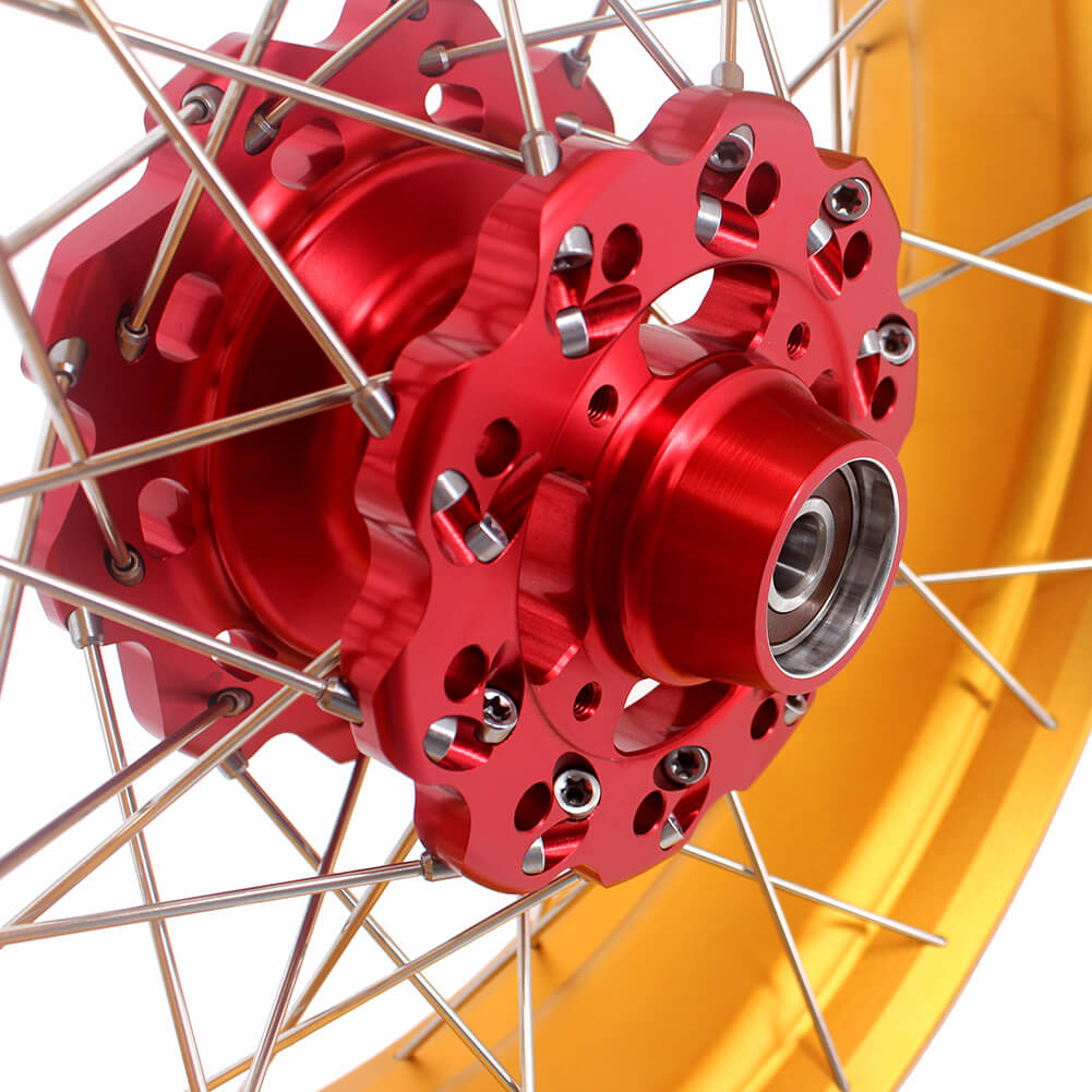 VMX 19 & 17 Tubeless Wheels Gold Rims Fit For Honda CB500X 2019-2021 Red&Gold - Howling Moto