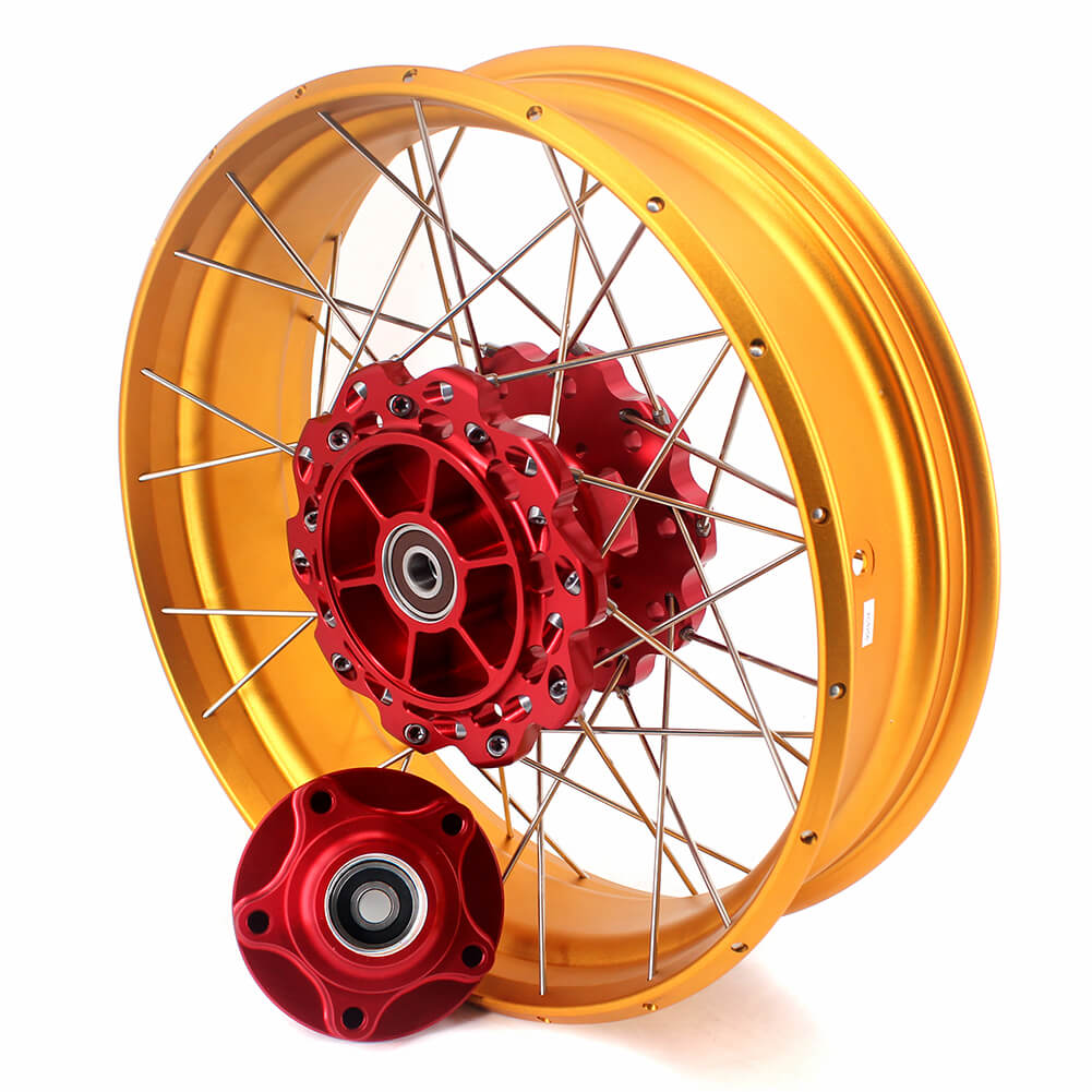 VMX 19 & 17 Tubeless Wheels Gold Rims Fit For Honda CB500X 2019-2021 Red&Gold - Howling Moto