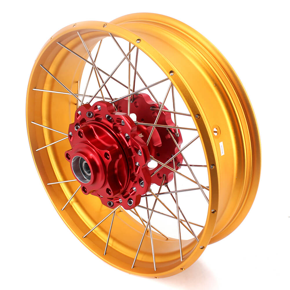 VMX 19 & 17 Tubeless Wheels Gold Rims Fit For Honda CB500X 2019-2021 Red&Gold - Howling Moto