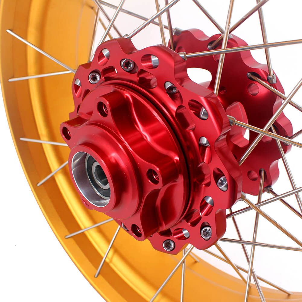 VMX 19 & 17 Tubeless Wheels Gold Rims Fit For Honda CB500X 2019-2021 Red&Gold - Howling Moto