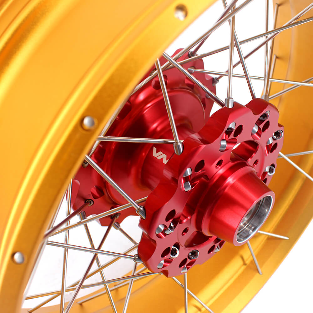 VMX 19 & 17 Tubeless Wheels Gold Rims Fit For Honda CB500X 2019-2021 Red&Gold - Howling Moto