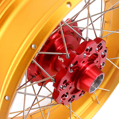 VMX 19 & 17 Tubeless Wheels Gold Rims Fit For Honda CB500X 2019-2021 Red&Gold - Howling Moto