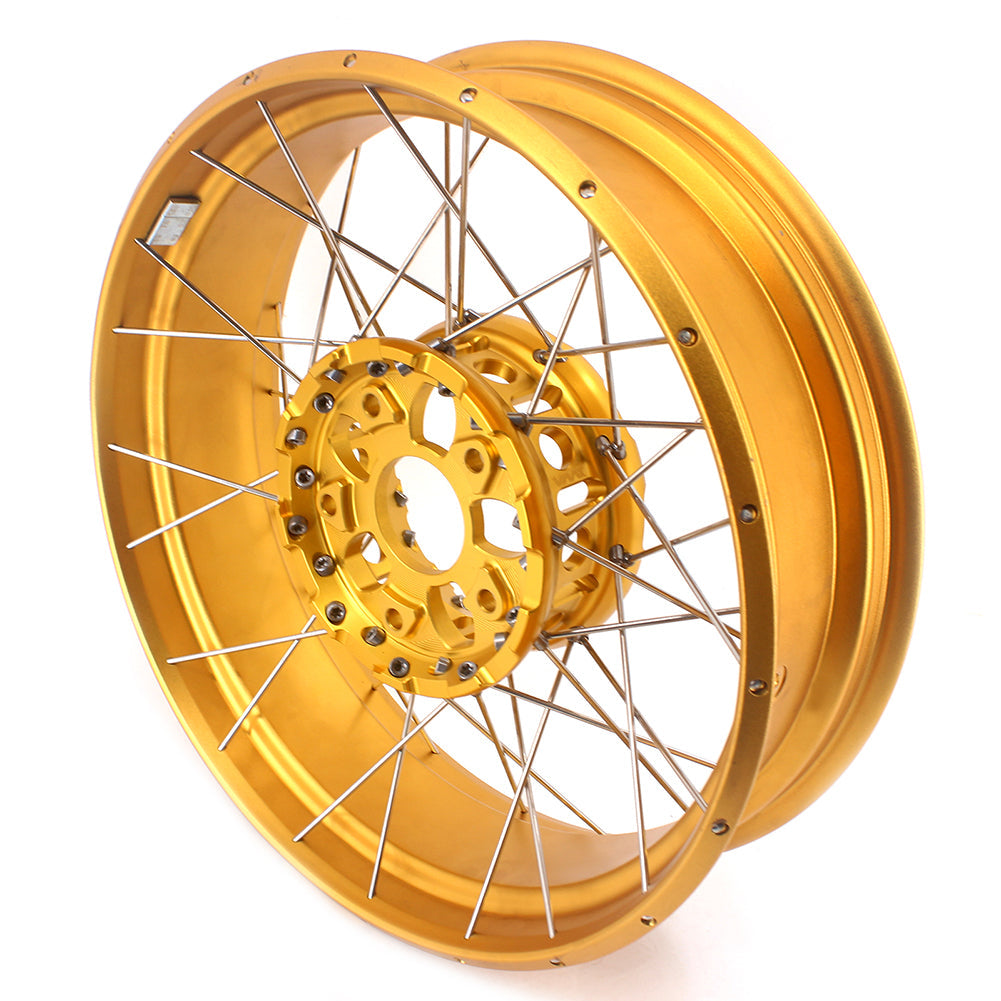VMX 19inch & 17inch Tubeless Spoked Wheels For BMW R1200GS 2013-2020 R1250GS 2019-2023 Gold Hub & Rim - Howling Moto