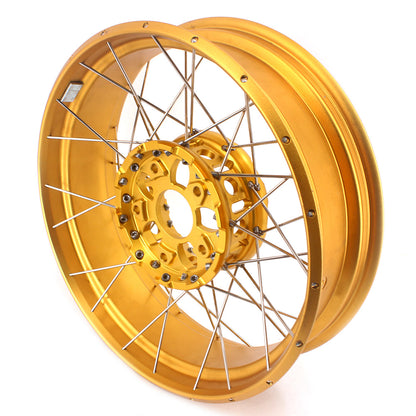 VMX 19inch & 17inch Tubeless Spoked Wheels For BMW R1200GS 2013-2020 R1250GS 2019-2023 Gold Hub & Rim - Howling Moto