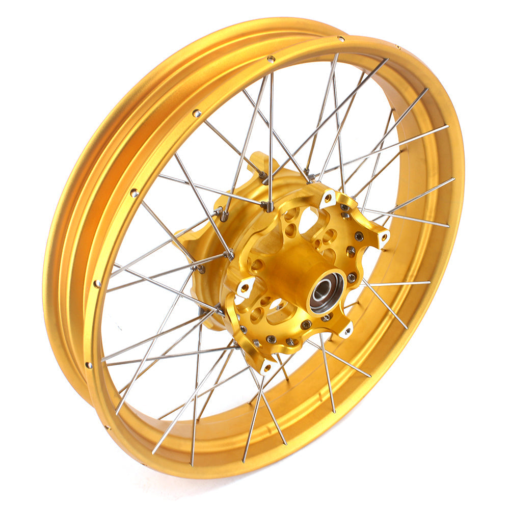 VMX 19inch & 17inch Tubeless Spoked Wheels For BMW R1200GS 2013-2020 R1250GS 2019-2023 Gold Hub & Rim - Howling Moto