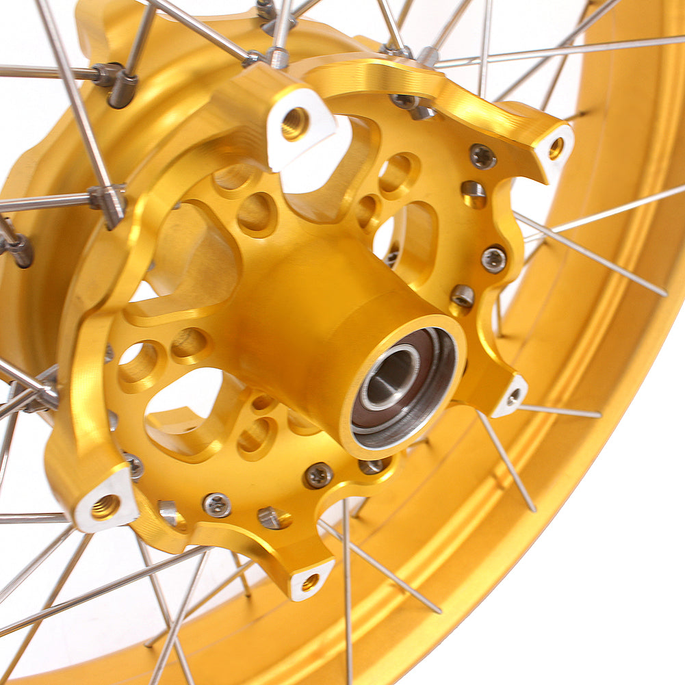 VMX 19inch & 17inch Tubeless Spoked Wheels For BMW R1200GS 2013-2020 R1250GS 2019-2023 Gold Hub & Rim - Howling Moto
