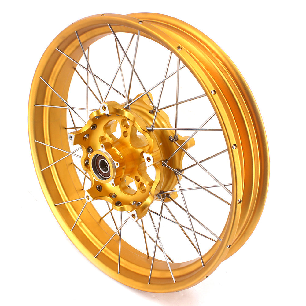VMX 19inch & 17inch Tubeless Spoked Wheels For BMW R1200GS 2013-2020 R1250GS 2019-2023 Gold Hub & Rim - Howling Moto