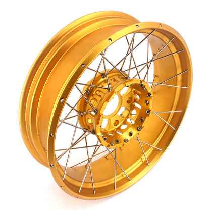 VMX 19inch & 17inch Tubeless Spoked Wheels For BMW R1200GS 2013-2020 R1250GS 2019-2023 Gold Hub & Rim - Howling Moto