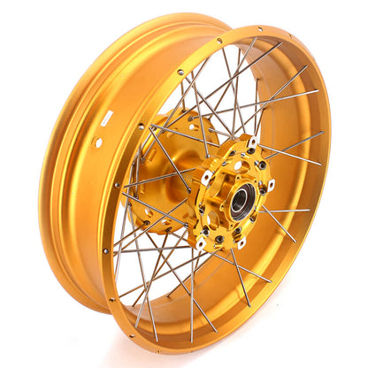 VMX 19 17 Inch CUSH Drive For BMW F750GS 2019-2024 Tubeless Alloy Spoke Wheels Gold Hub - Howling Moto