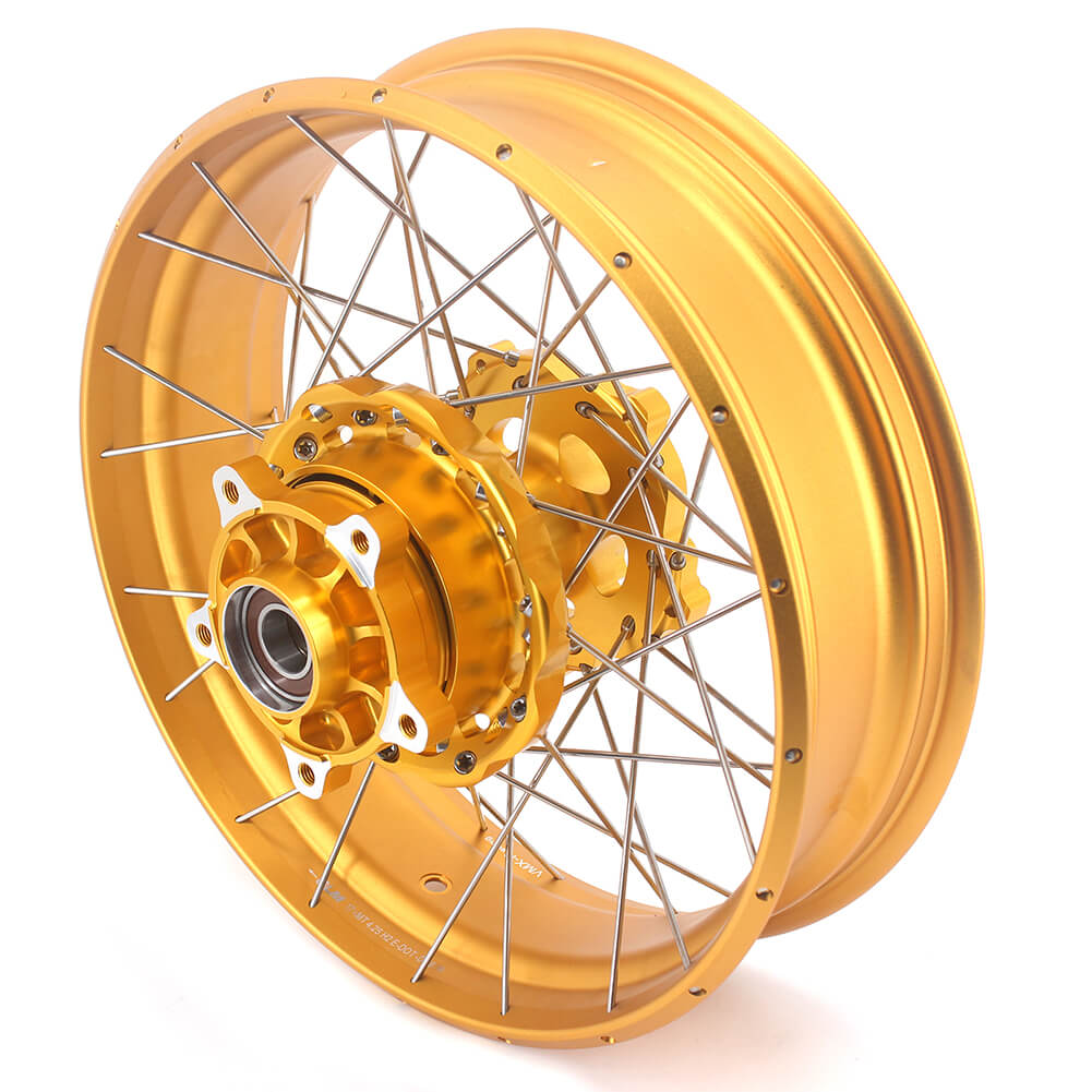 VMX 19 17 Inch CUSH Drive For BMW F750GS 2019-2024 Tubeless Alloy Spoke Wheels Gold Hub - Howling Moto
