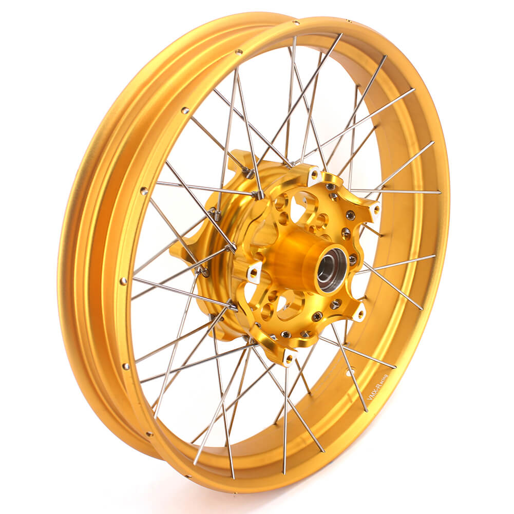 VMX 19 17 Inch CUSH Drive For BMW F750GS 2019-2024 Tubeless Alloy Spoke Wheels Gold Hub - Howling Moto