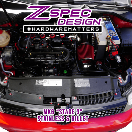 ZSPEC Stage-3 Dress Up Bolts® Fastener Kit for '10-14 VW MK6 Golf GTI/Jetta 2.0L, Stainless & Billet - Howling Moto