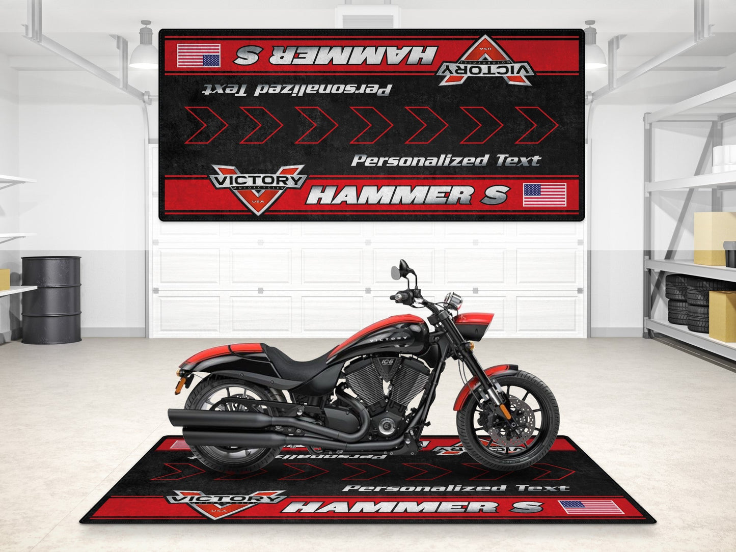 Designed Pit Mat for Victory Hummer S Motorcycle - MM7311 - Howling Moto