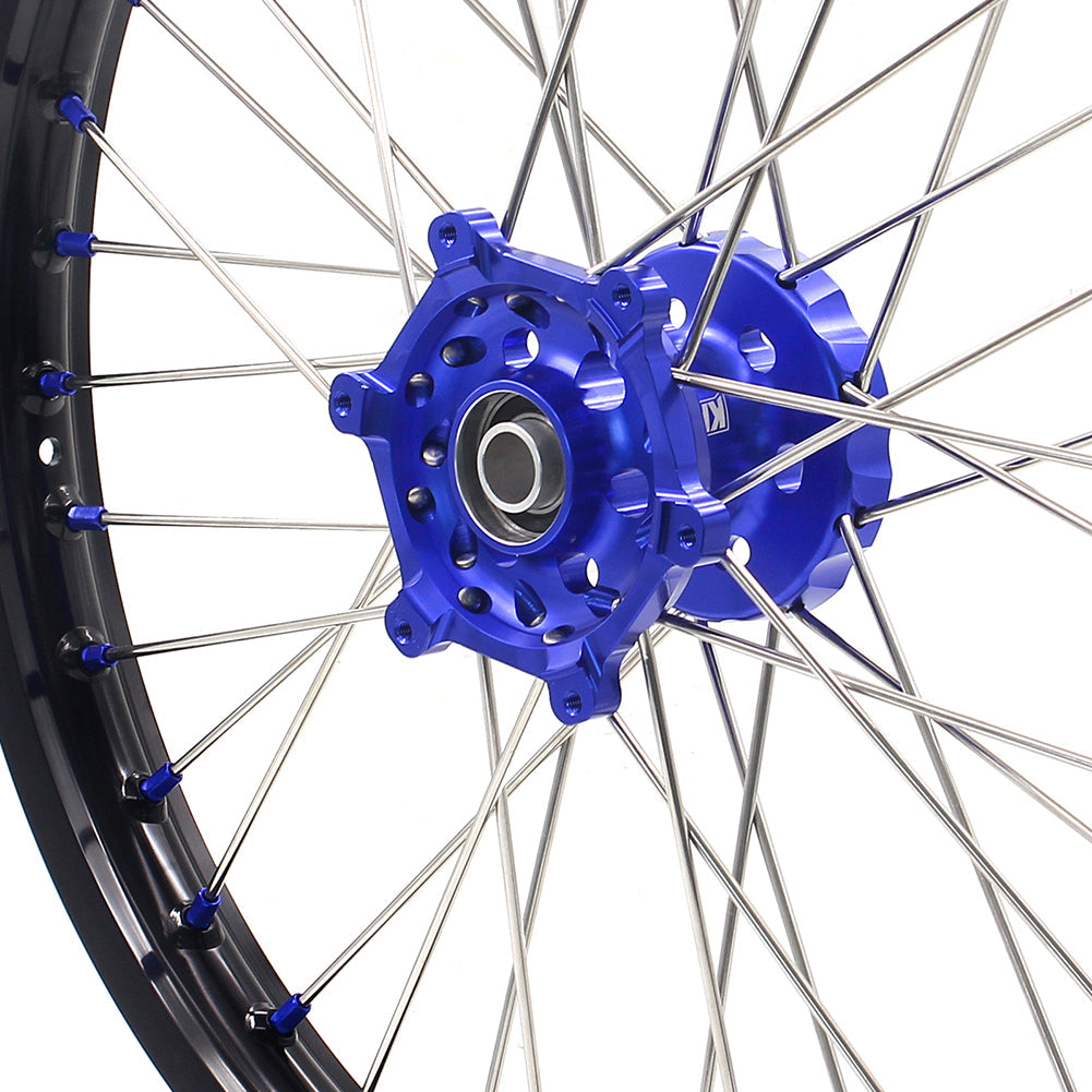 KKE 21 18 Rims for Yamaha WR250F 2001-2016 WR450F 2003-2015 Blue Nipple 250mm/245mm - Howling Moto