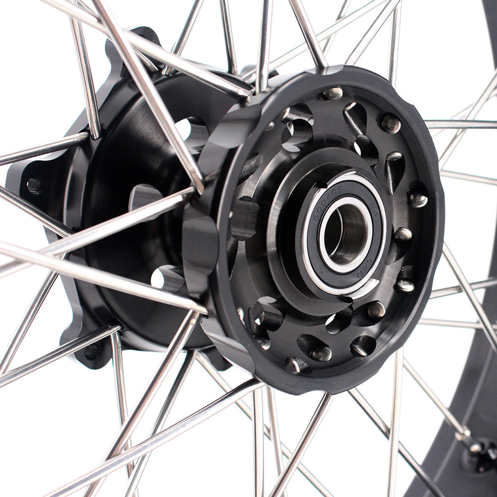 KKE 3.5 & 5.0 17 Inch Wheels for Yamaha WR250F 2001 WR450F 2003-2018 Black - Howling Moto