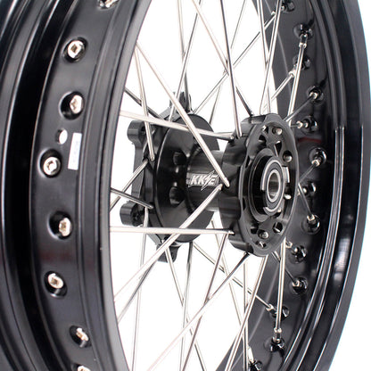 KKE 3.5 & 5.0 17 Inch Wheels for Yamaha WR250F 2001 WR450F 2003-2018 Black - Howling Moto