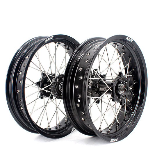 KKE 3.5 & 5.0 17 Inch Wheels for Yamaha WR250F 2001 WR450F 2003-2018 Black - Howling Moto