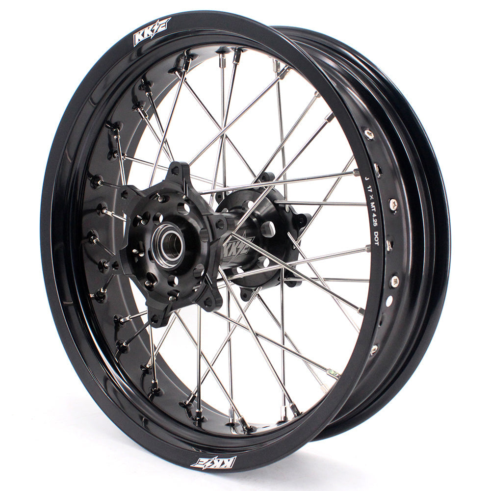 KKE 3.5 & 5.0 17 Inch Wheels for Yamaha WR250F 2001 WR450F 2003-2018 Black - Howling Moto
