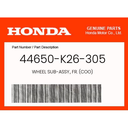 Honda Grom Front Wheel | OEM Genuine | 2014-2015 (MSX125)