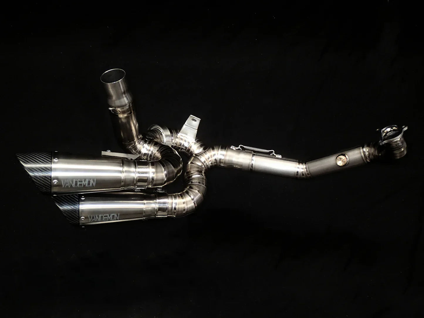 Ducati XDiavel and Diavel S titanium exhaust system by Vandemon, installed on a 2016-2022 Ducati motorcycle.