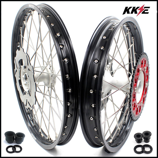 KKE 21 & 19 Casting MX Rims for Honda XR400R 96-04 XR600R 91-2000 240MM/220MM Disc Silver&Black - Howling Moto