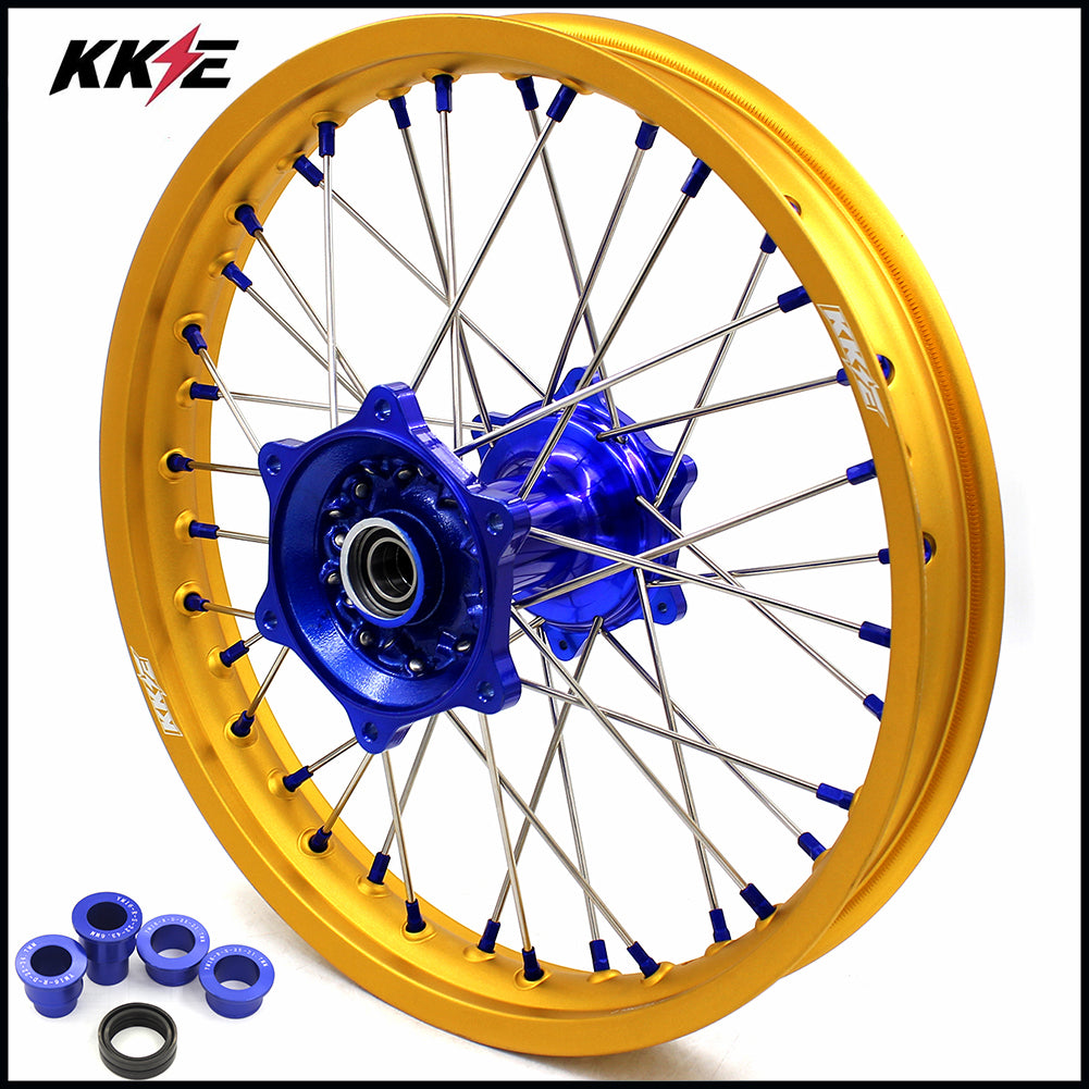 KKE 2.15*19 Casting Rear Wheel for Yamaha YZ125 YZ250 1999-2020 YZ250F 2001-2020 YZ450F 2003 Blue Hub Gold Rim - Howling Moto