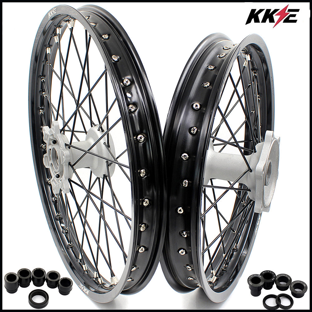 KKE 21 & 19 Casting MX Wheels for YAMAHA YZ250F 2001-2021 YZ450F 2003 Silver - Howling Moto