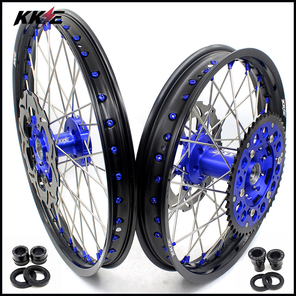 KKE 21 18 Rims for Yamaha WR250F 2001-2016 WR450F 2003-2015 Blue Nipple 250mm/245mm - Howling Moto
