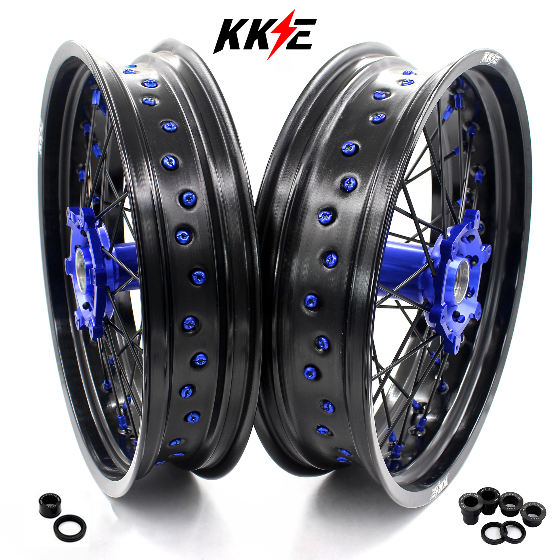 KKE 3.5/4.25*17" Supermoto Wheels Rims For YAMAHA WR250F 2001-2019 WR450F 2003-2018 - Howling Moto