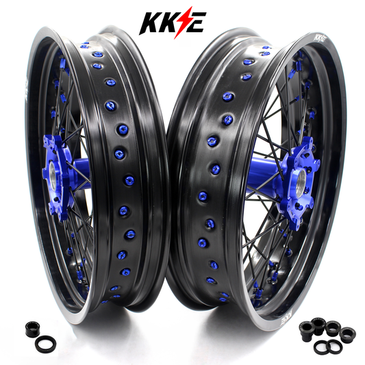 KKE 3.5/4.25*17" Supermoto Wheels Rims For YAMAHA WR250F 2001-2019 WR450F 2003-2018 - Howling Moto