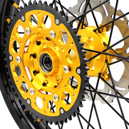 KKE 21" & 19" Mx Diretibke Wheels For YAMAHA YZ125/250 1999-2016 YZ250F/450F 2003-2015 Black Spokes With Disc - Howling Moto