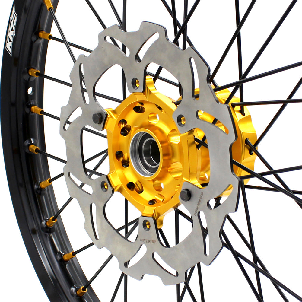 KKE 21" & 19" Mx Diretibke Wheels For YAMAHA YZ125/250 1999-2016 YZ250F/450F 2003-2015 Black Spokes With Disc - Howling Moto