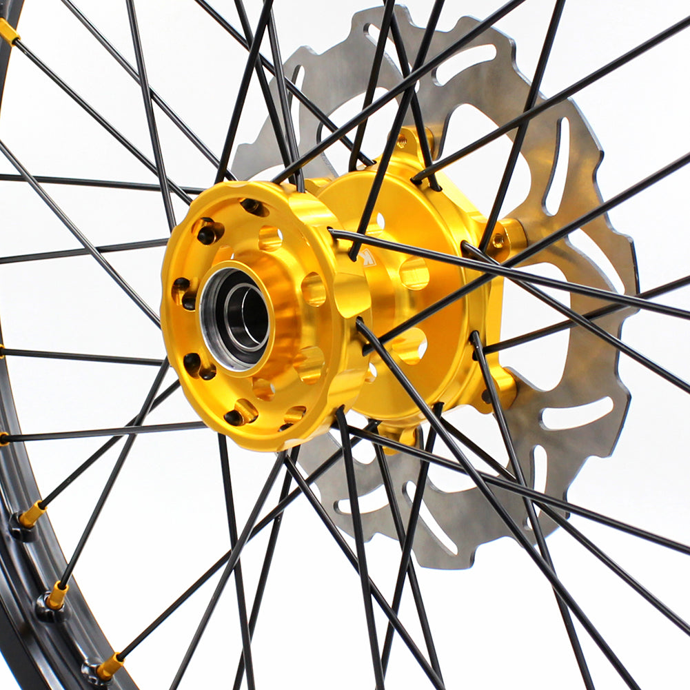 KKE 21" & 19" Mx Diretibke Wheels For YAMAHA YZ125/250 1999-2016 YZ250F/450F 2003-2015 Black Spokes With Disc - Howling Moto