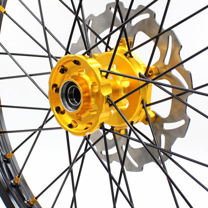 KKE 21" & 19" Mx Diretibke Wheels For YAMAHA YZ125/250 1999-2016 YZ250F/450F 2003-2015 Black Spokes With Disc - Howling Moto