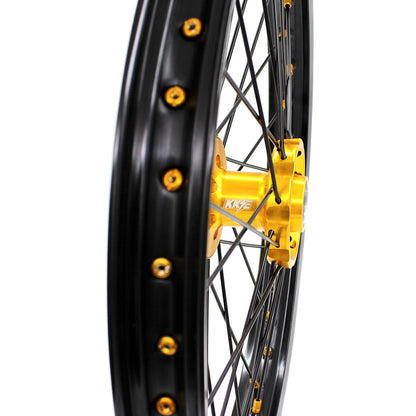KKE 21" & 19" Mx Diretibke Wheels For YAMAHA YZ125/250 1999-2016 YZ250F/450F 2003-2015 Black Spokes With Disc - Howling Moto
